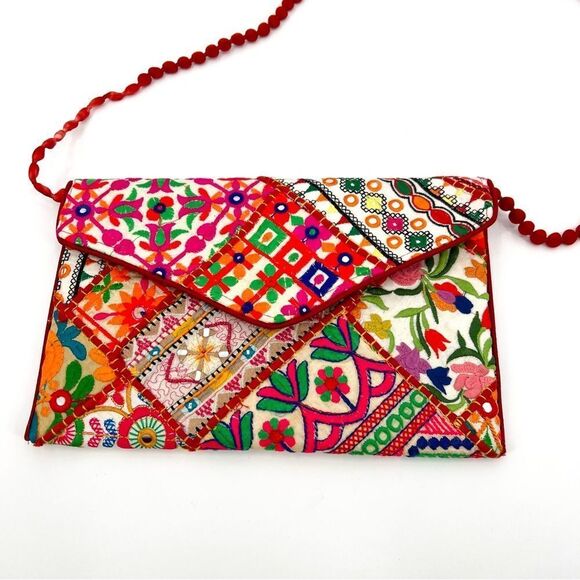 New Purse Cross Bag Handmade Embroidered Colorful Patterned - Picture 1 of 8